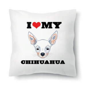 Poduszka Biała Na Prezent Dla Psiary CHIHUAHUA Wz
