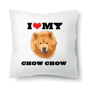 Poduszka Biała Na Prezent Dla Psiary CHOW CHOW Wz
