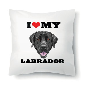 Poduszka Biała Na Prezent Dla Psiary LABRADOR Wz