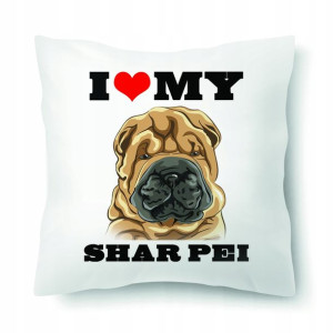 Poduszka Biała Na Prezent Dla Psiary SHAR PEI Wz