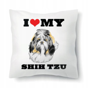 Poduszka Biała Na Prezent Dla Psiary SHIH TZU Wz