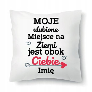 Poduszka Biała Na Prezent WALENTYNKI Imię Wzory