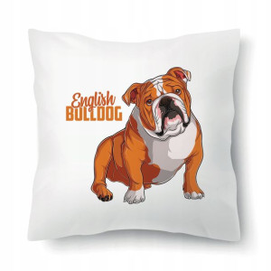 Poduszka Biała Prezent Dla Psiary ENGLISH BULLDOG