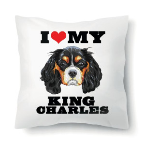 Poduszka Biała Prezent Dla Psiary KING CHARLES Wz