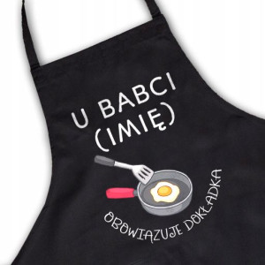 Czarny Fartuch na DZIEŃ BABCI TWOJE IMIĘ Wzory
