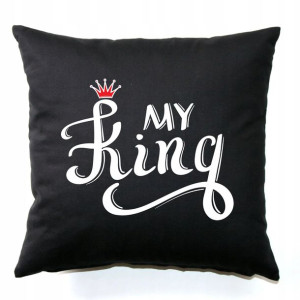 Poduszka Do Spania Czarna Na Prezent MY KING Wzory