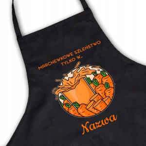 Fartuch Czarny Kuchenny Prezent MARCHEWKOWE Wzory