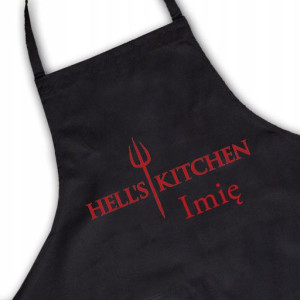 Fartuch Czarny Twoje Imię Hell's kitchen Wzór 02