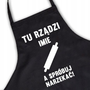 Fartuch Czarny Twoje Imię Wzór Tu Rządzi Wzór 01