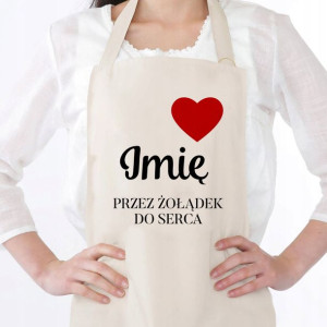 Fartuch Kuchenny Beż Prezent Na Urodziny IMIĘ Wz