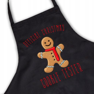 Fartuch kuchenny Czarn Świąteczny Cookie Tester 01