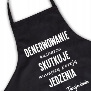 Fartuch Kuchenny Czarny Prezent Własne Imię 17