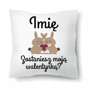 Poduszka Na Prezent WALENTYNKI Króliczki Imię Wz