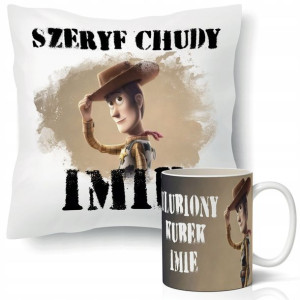 Zestaw Kubek + Poduszka Szeryf Chudy Imię Wz