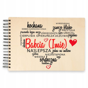 Album Drewniany Prezent Kochana Babcia 22x31cm Wzo