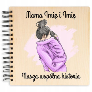Album Drewniany Prezent Kochana Mama 22x22cm Wzory
