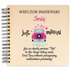 Album Drewniany Wieczór Panieński 22x22cm Imię Wz