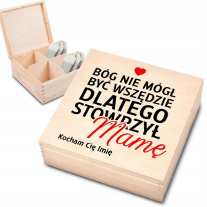 Herbaciarka BÓG STWORZYŁ MAMĘ IMIĘ 4 Przegrody Wz