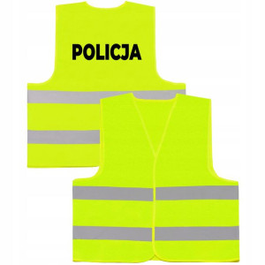 Kamizelka ODBLASKOWA Nadruk Rozm: L POLICJA Wzory