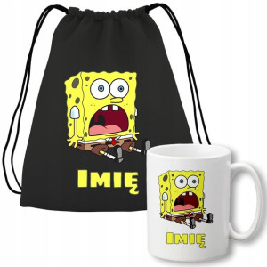 Personalizowany Zestaw Worek + Kubek SPONGEBOB Wz