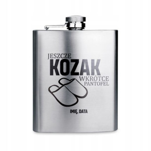 Piersiówka Stalowa 210 ml JESZCZE KOZAK IMIĘ Wz