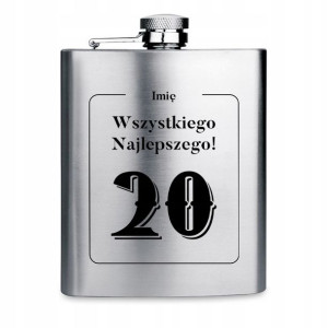 Piersiówka Stalowa 210 Prezent na Urodziny IMIĘ Wz