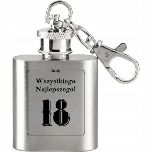 Piersiówka Stalowa 30 ml PREZENT NA URODZINY 18 Wz