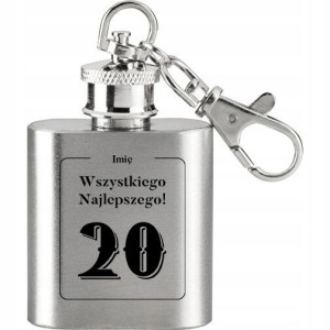 Piersiówka Stalowa 30 ml PREZENT NA URODZINY 20 Wz
