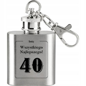 Piersiówka Stalowa 30 ml PREZENT NA URODZINY 40 Wz