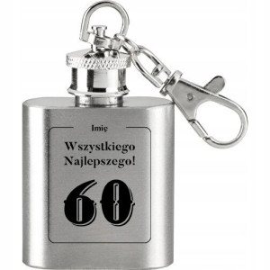 Piersiówka Stalowa 30 ml PREZENT NA URODZINY 60 Wz