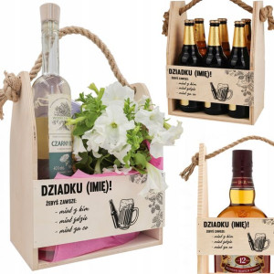 Skrzynka Nosidło Na Alkohol DLA DZIADKA IMIĘ Wzory