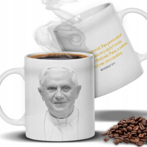 Kubek BIAŁY Cytaty Z Papieżem BENEDYKT XVI Wzory