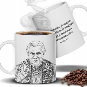 Kubek BIAŁY Cytaty Z Papieżem BENEDYKT XVI Wzory