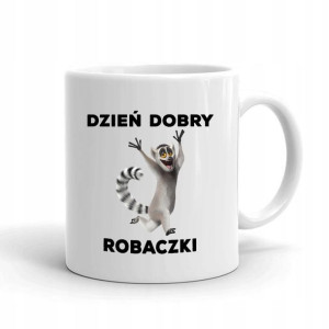 Kubek Biały Dzień dobry Robaczki KRÓL JULIAN 03
