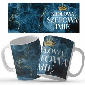 Kubek BIAŁY Dzień Kobiet KRÓLOWA SZEFOWA Imię Wz