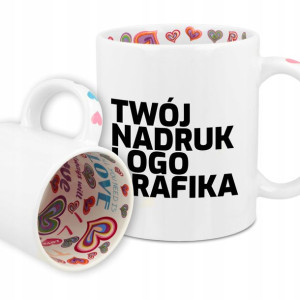 Kubek BIAŁY I LOVE YOU Na Prezent TWOJA GRAFIKA