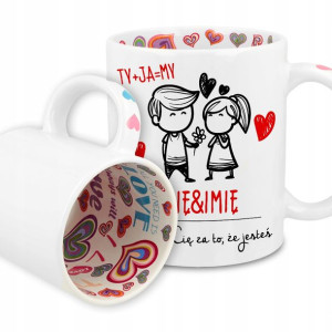 Kubek BIAŁY I LOVE YOU Personalizowany Różne Wzory
