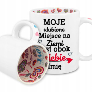 Kubek BIAŁY I LOVE YOU Personalizowany Różne Wzory