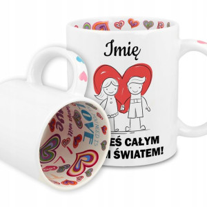 Kubek BIAŁY I LOVE YOU Personalizowany Różne Wzory