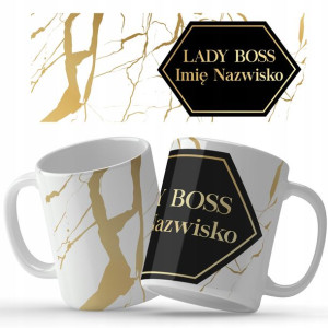 Kubek BIAŁY Na Dzień Kobiet BOSS LADY Imię Wzory