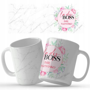 Kubek BIAŁY Na Dzień Kobiet BOSS LADY Imię Wzory