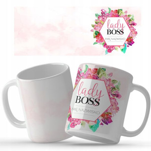 Kubek BIAŁY Na Dzień Kobiet BOSS LADY Imię Wzory