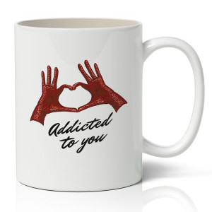 Kubek BIAŁY Na Prezent ADDICTED TO YOU Modne Wzory