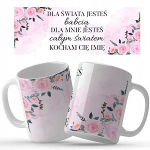 Kubek BIAŁY Na Prezent DZIEŃ BABCI IMIĘ Top Wzory