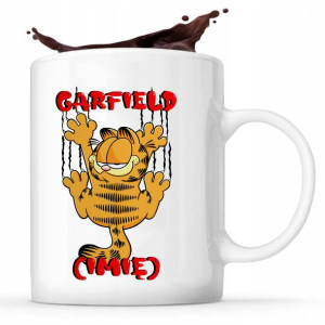 Kubek BIAŁY Na Prezent Garfield TWOJE IMIĘ WZORY