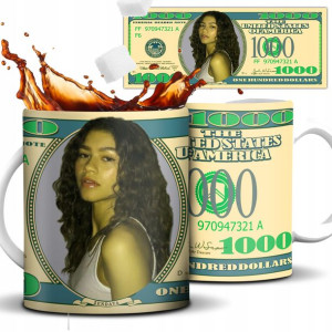 Kubek Biały Na Prezent GWIAZDY Dollar ZENDAYA Wz