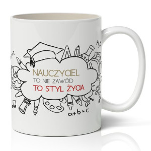 Kubek Biały Na Prezent Na Dzień Nauczyciela Wzory