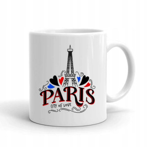 Kubek Biały na prezent nadruk wzór PARIS 01