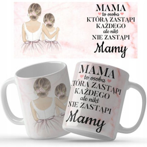 Kubek BIAŁY Na Prezent NIKT NIE ZASTĄPI MAMY Wzory