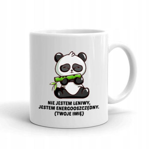 Kubek BIAŁY na prezent wzór PANDA 07 TWOJE IMIĘ